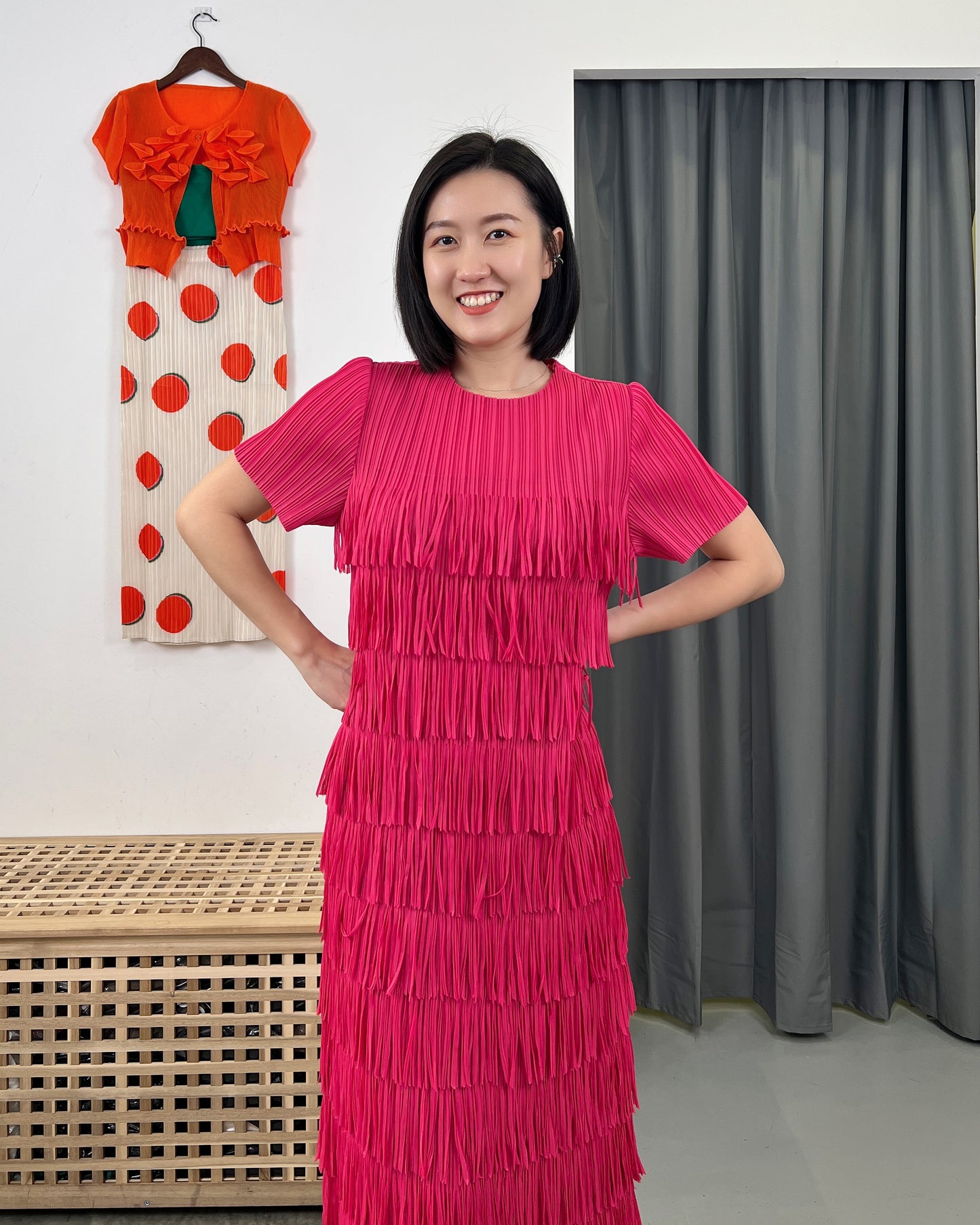 (POPULAR) Pleated Fringey Dress