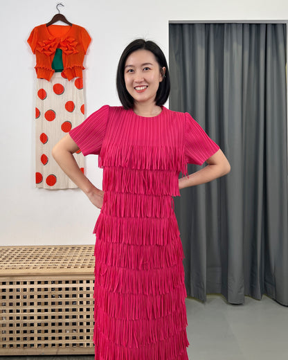 (POPULAR) Pleated Fringey Dress