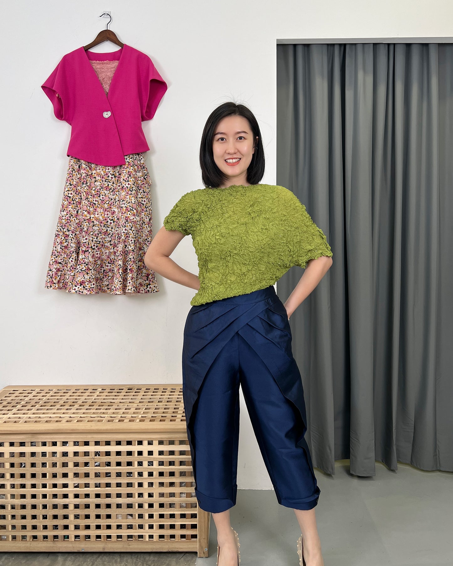 Pleated Mess Bling Uneven Top