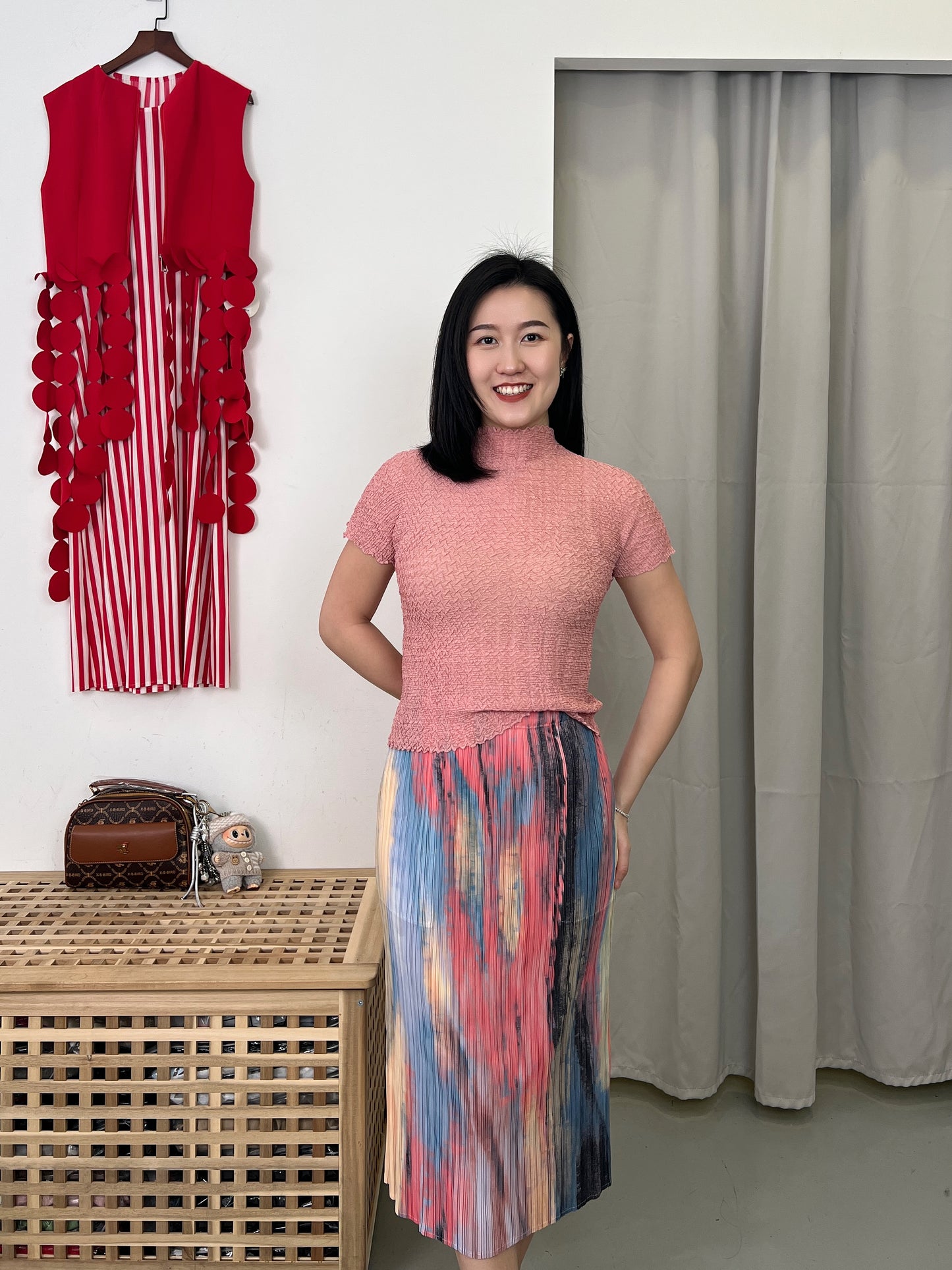 Pleated Rainbow Skirt