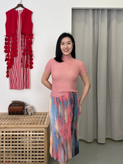 Pleated Rainbow Skirt