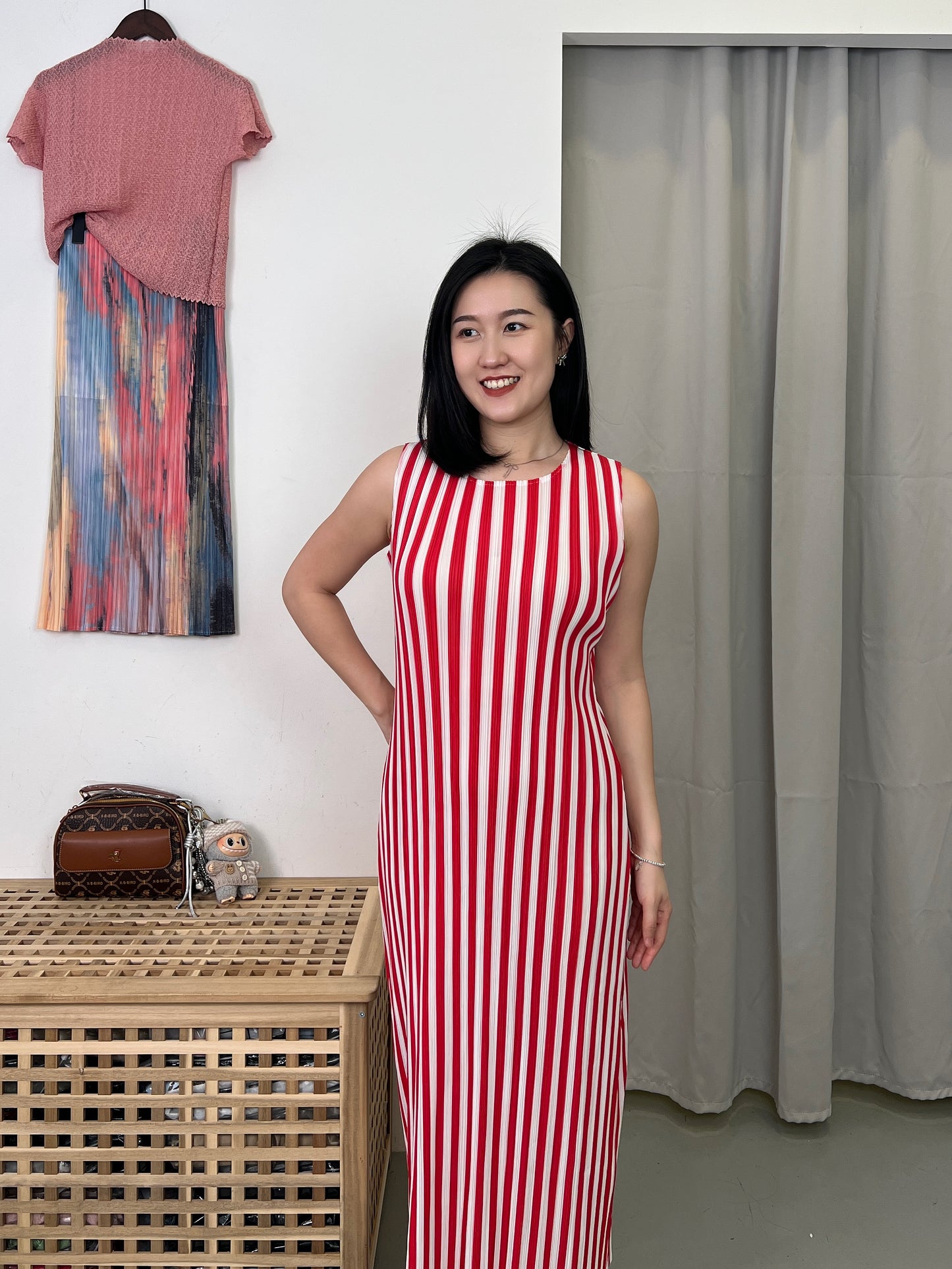 Pleated Line Cami Dress