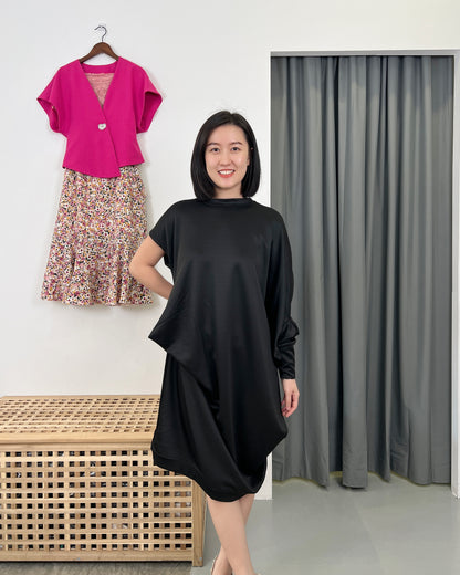 Oversize Uneven Drapey Dress