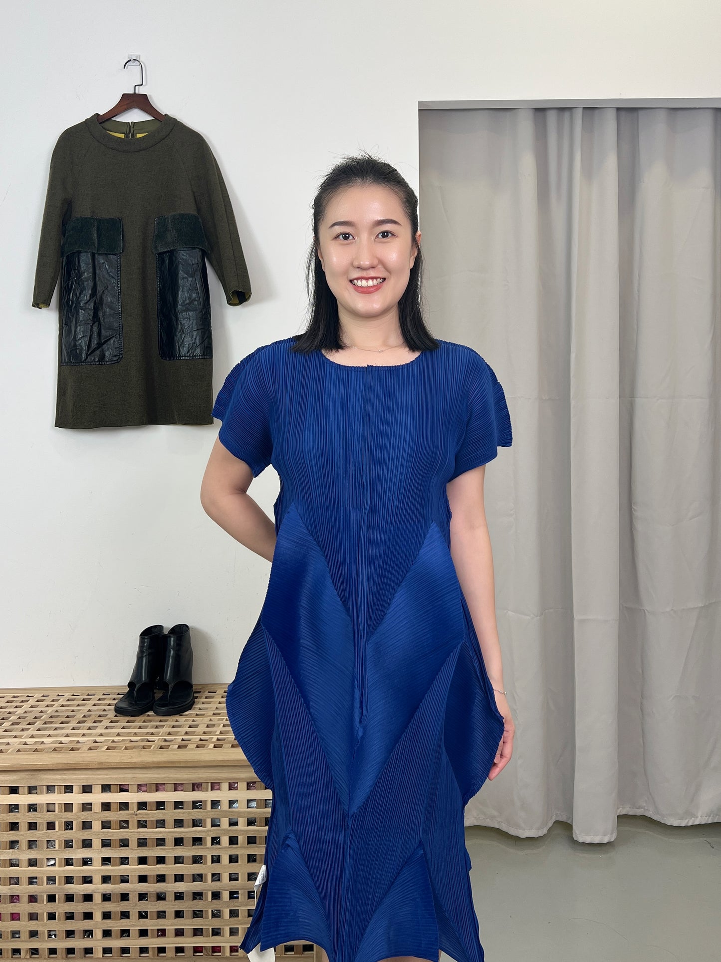 Pleated Tulip Dress