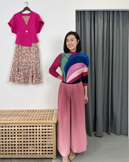 Pleated Faded Pants