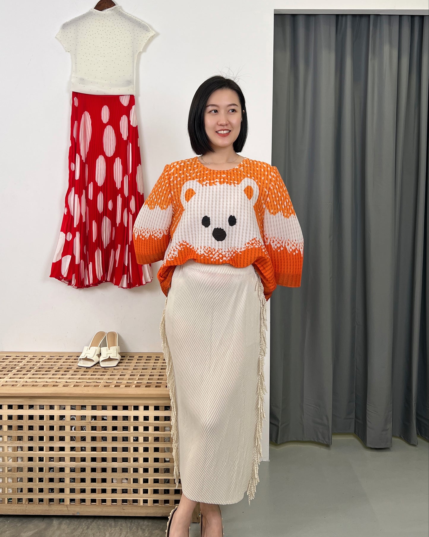 Pleated DD Polar Bear Top