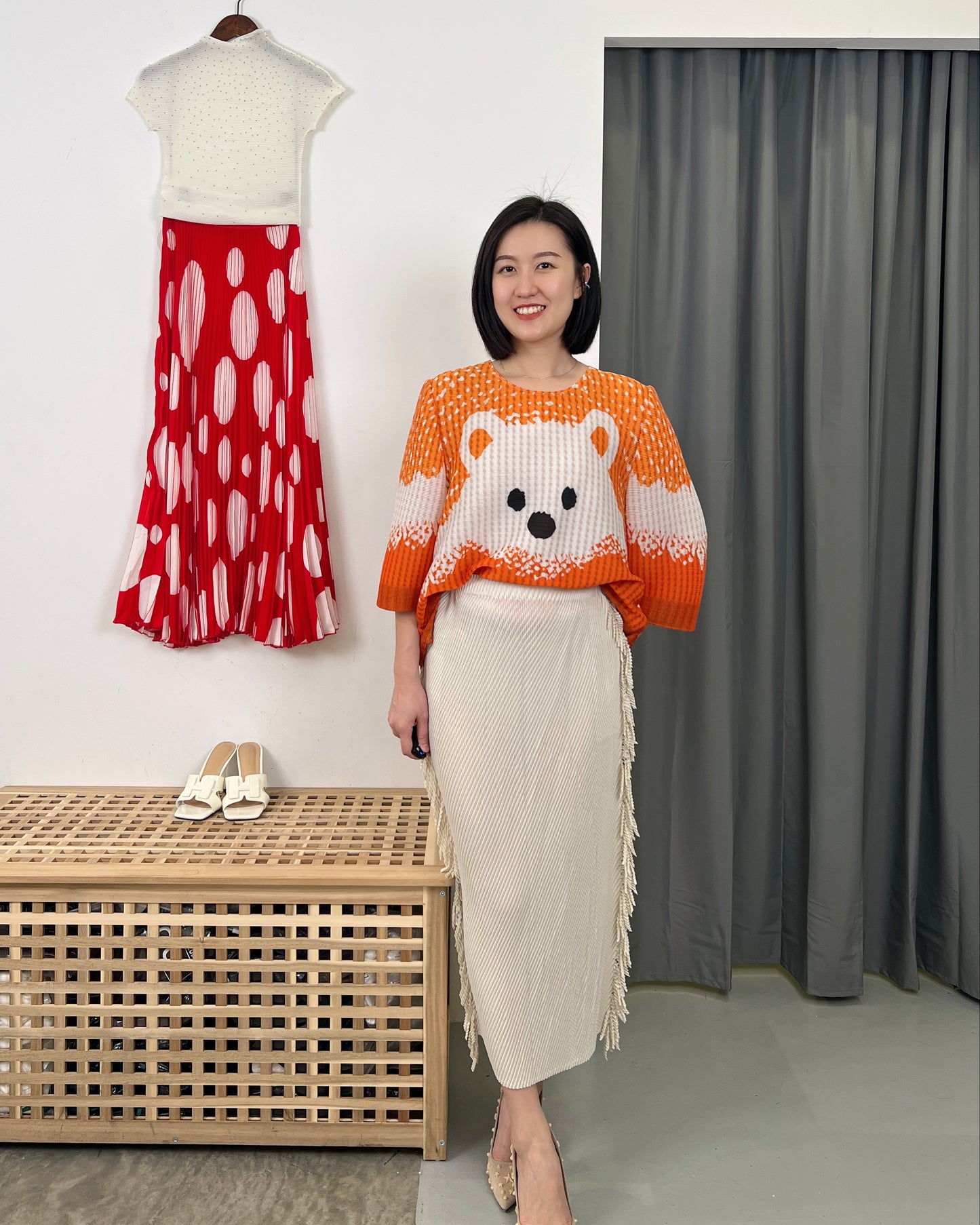 Pleated DD Polar Bear Top