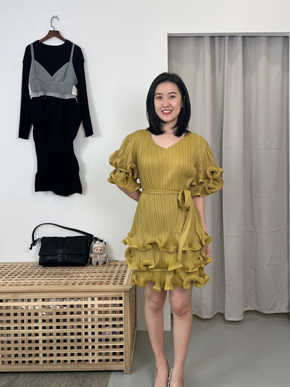 Pleated Raffles Dress