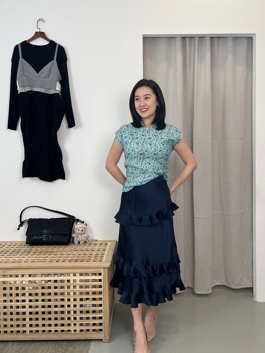 Pleated Little Floral Blouse