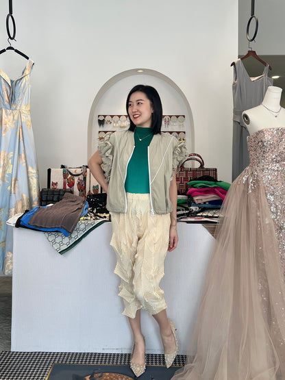 Pleated Unique L Diamond Pants
