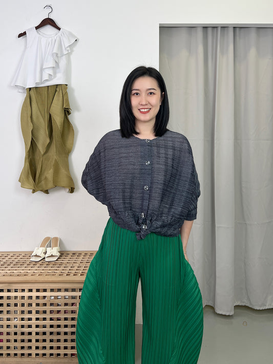 Pleated Design Unique Pants