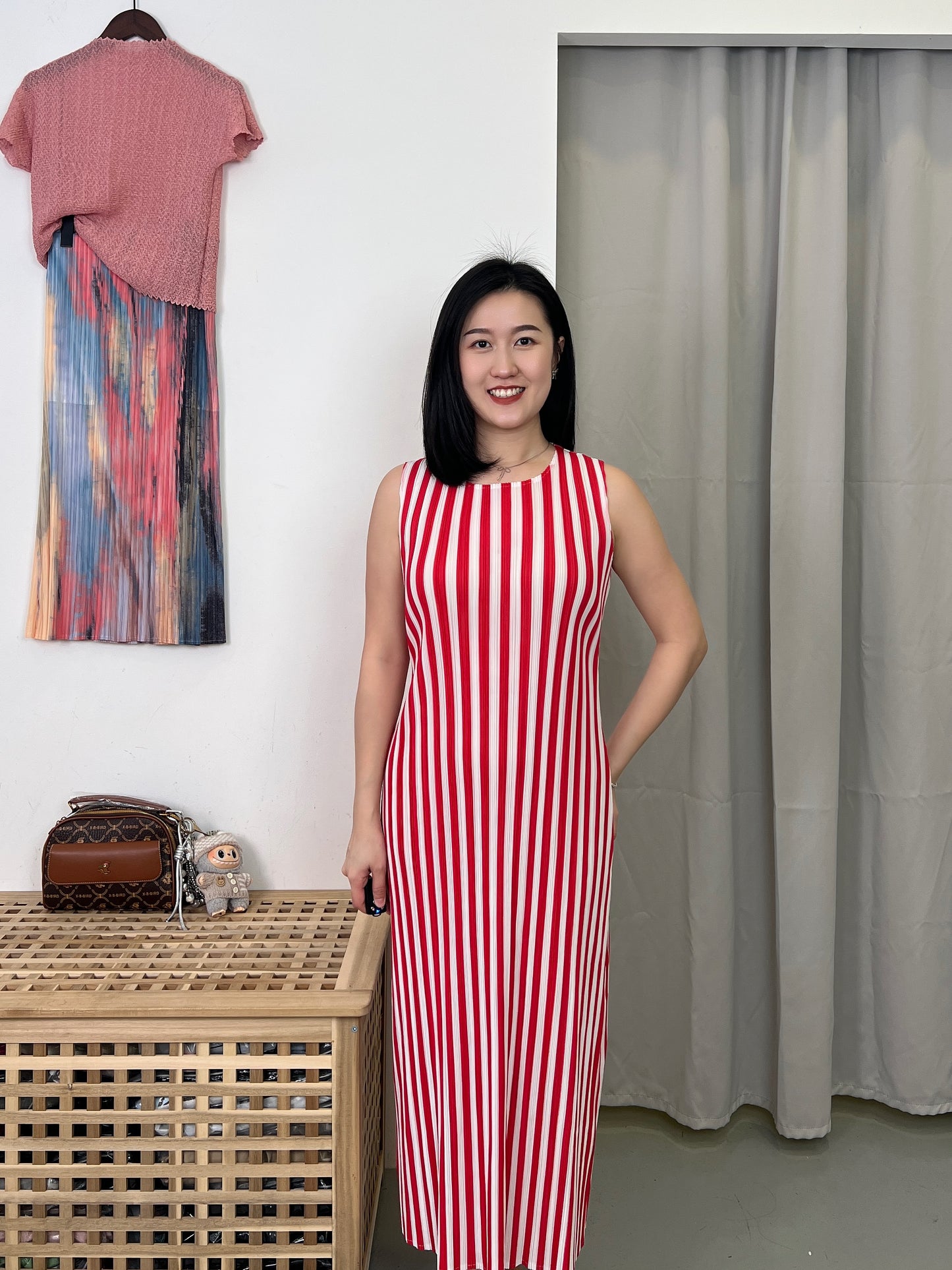 Pleated Line Cami Dress