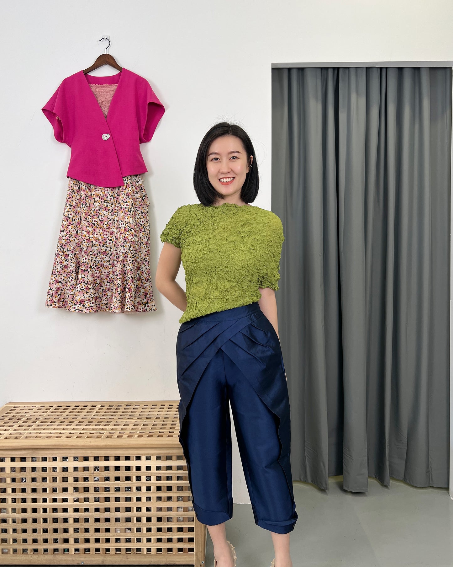 Pleated Mess Bling Uneven Top