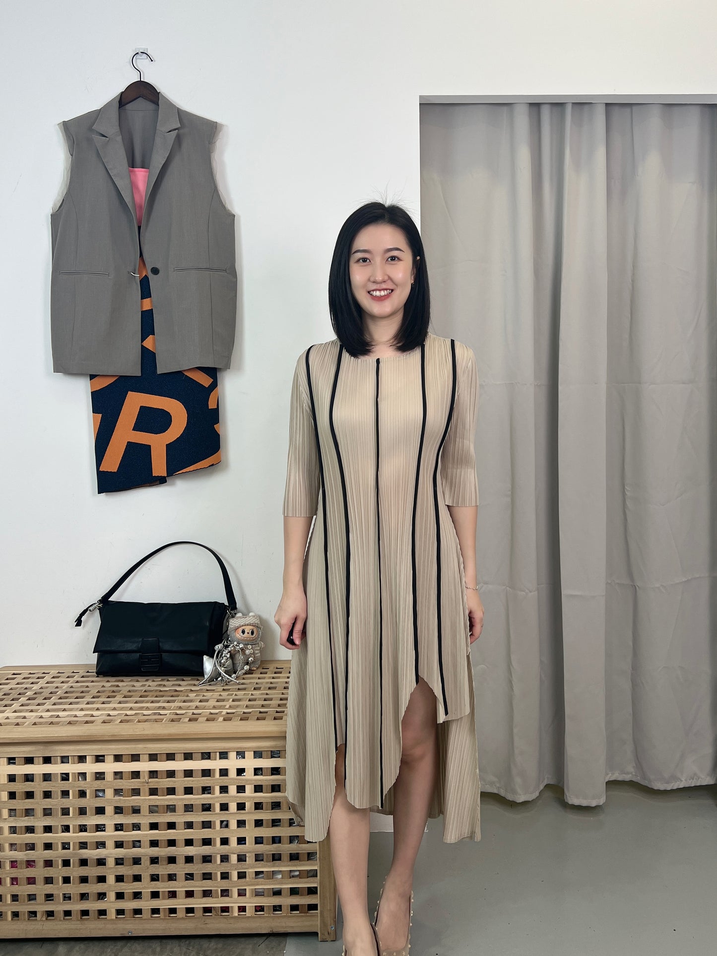 Pleated Line Dress