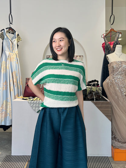Pleated Cotton Textured Blouse