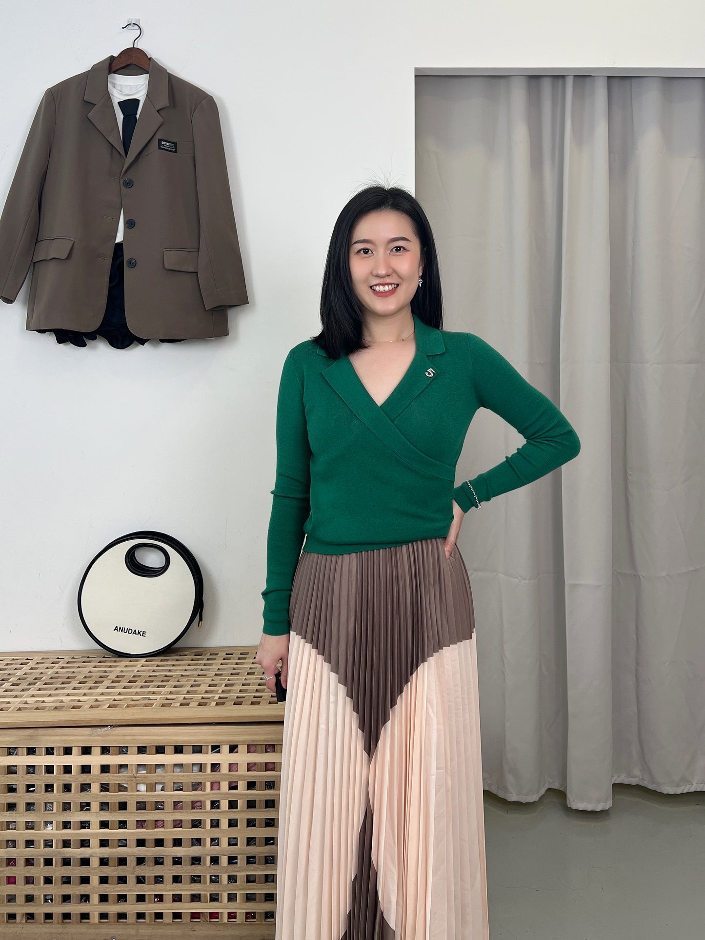 Pleated Circle Design Skirt