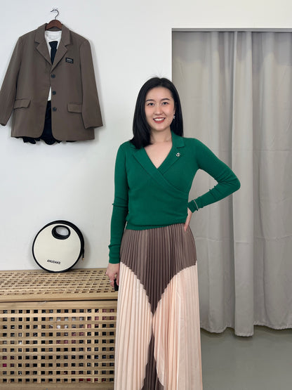 Pleated Circle Design Skirt