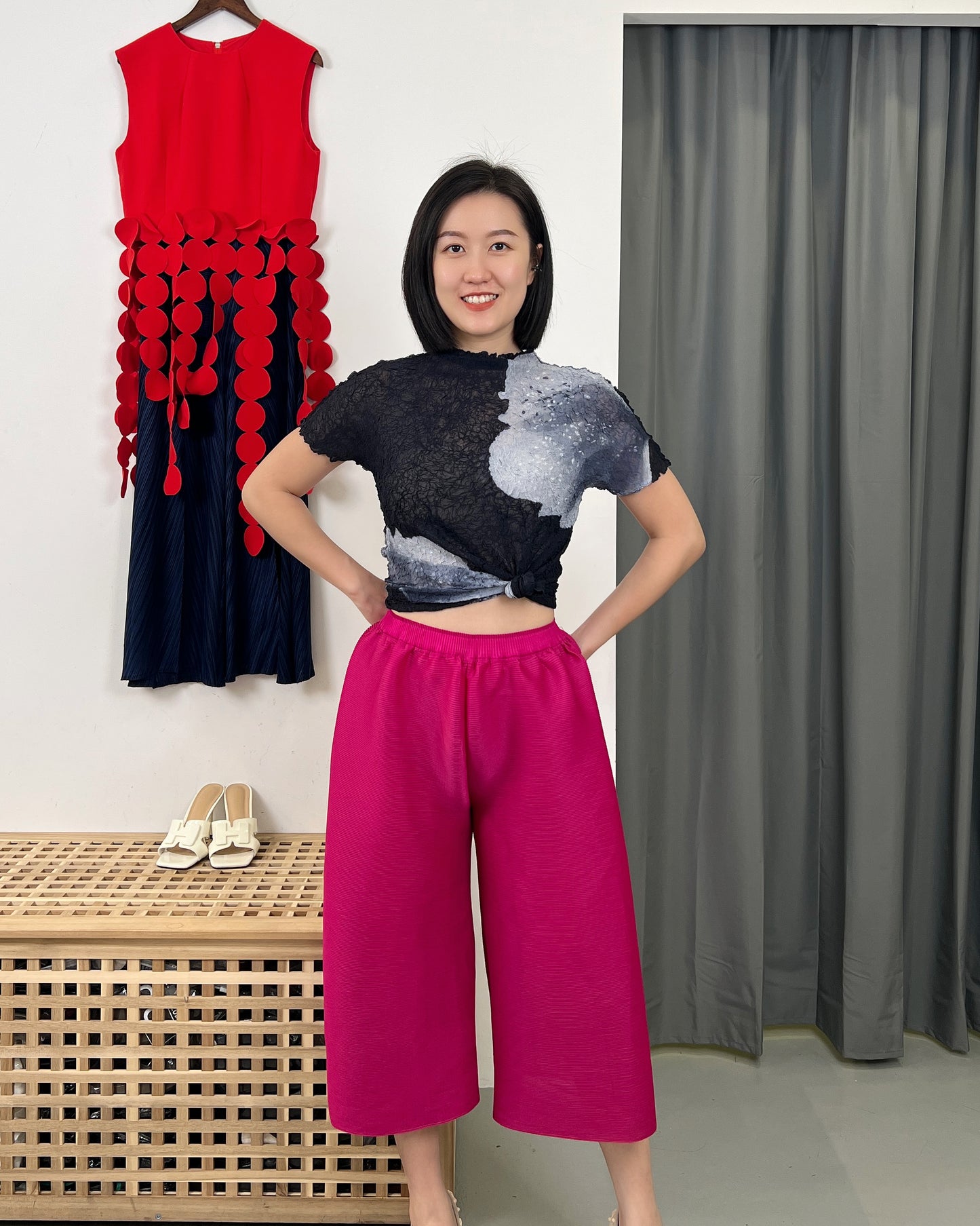 Pleated Elegant Flower Top