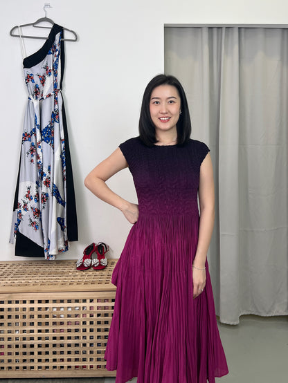 Pleated Slim Flare Dress