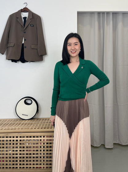 Pleated Circle Design Skirt