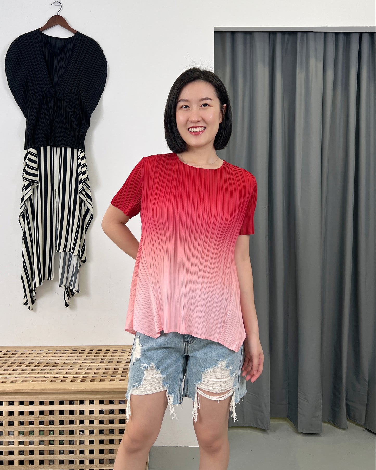 Pleated Fade Blouse