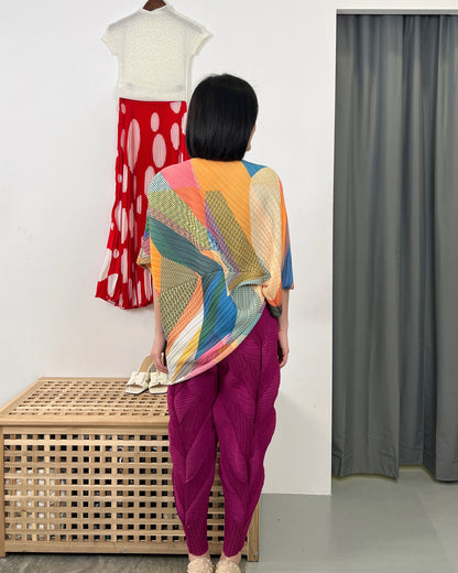 Pleated Colorful Blouse