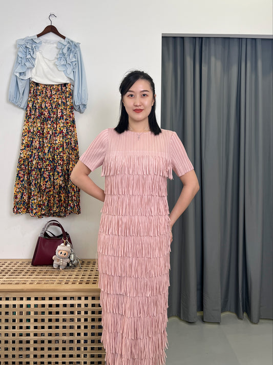 (POPULAR) Pleated Fringey Dress