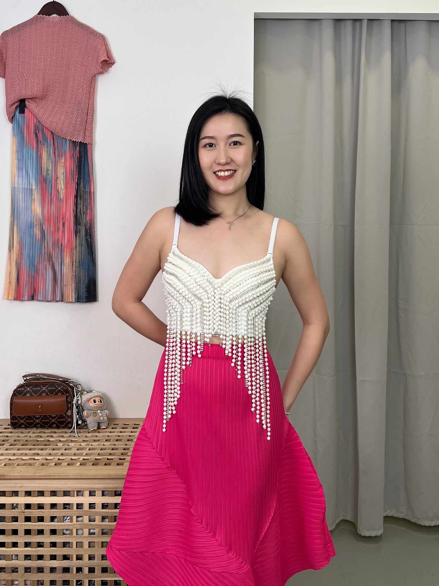 Pleated Uneven Design Skirt