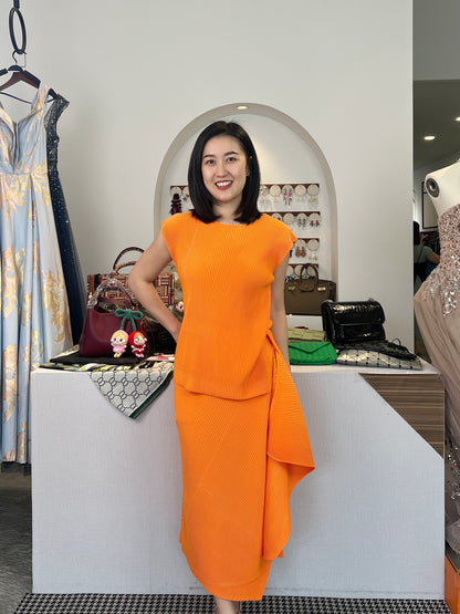 Pleated Elegance Skirt Set