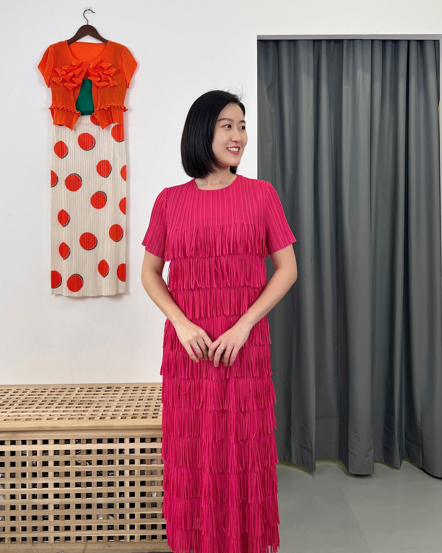 (POPULAR) Pleated Fringey Dress
