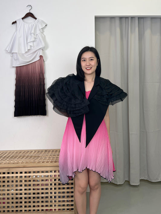 Pleated Cami Flare Design Dress