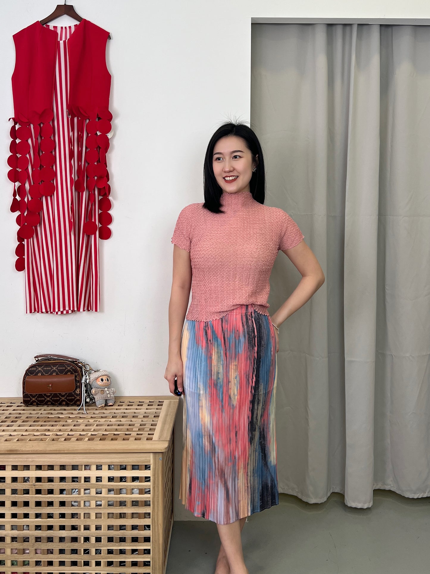 Pleated Rainbow Skirt