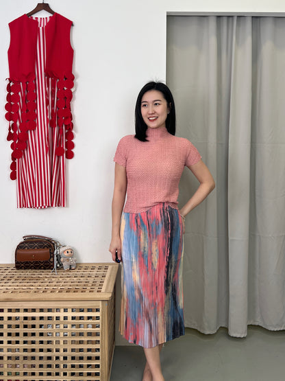 Pleated Rainbow Skirt