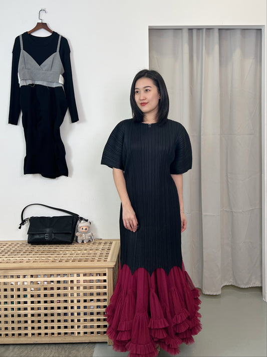 Pleated Korean Design Wave Dress