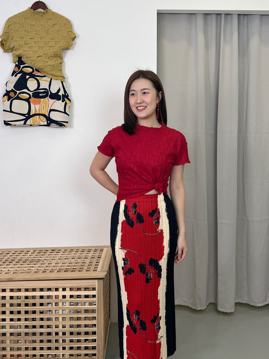 Pleated 3 Tone Skirt