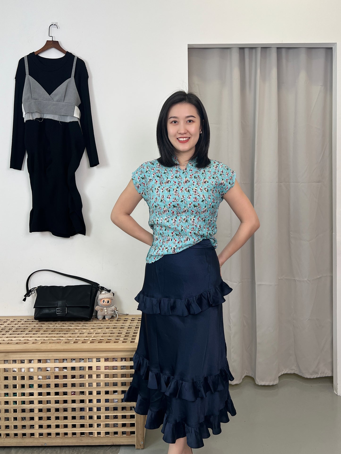 Pleated Little Floral Blouse