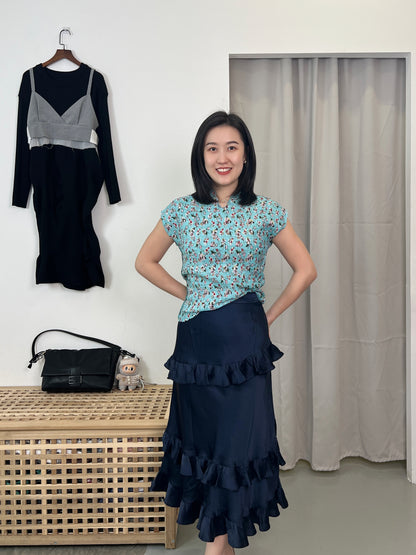 Pleated Little Floral Blouse
