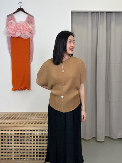 Pleated Fish Bone Skirt