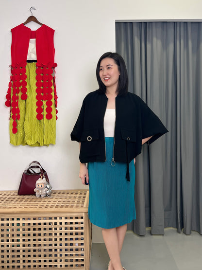 Pleated Soft Textured Skirt