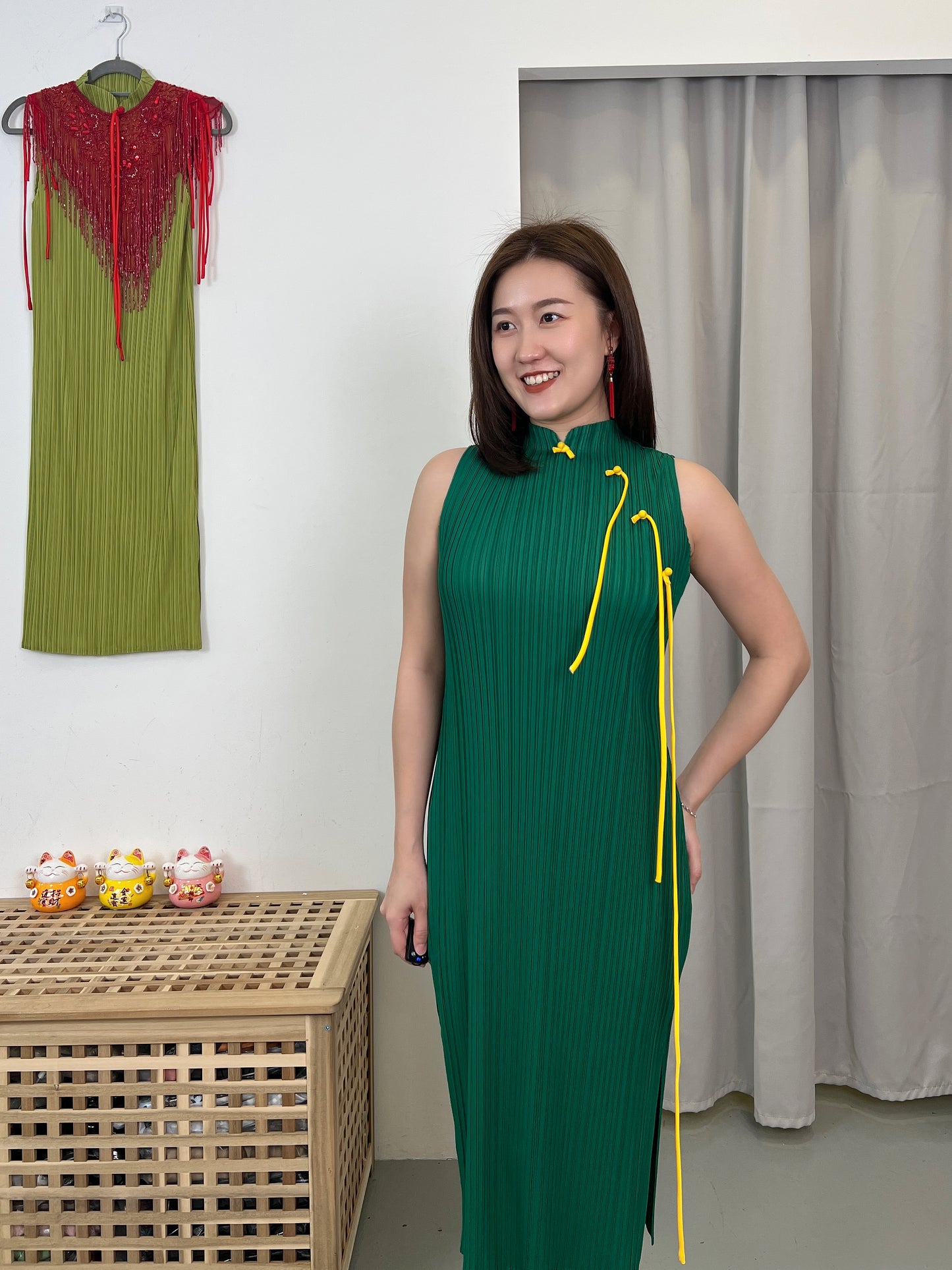 Pleated Cheongsam