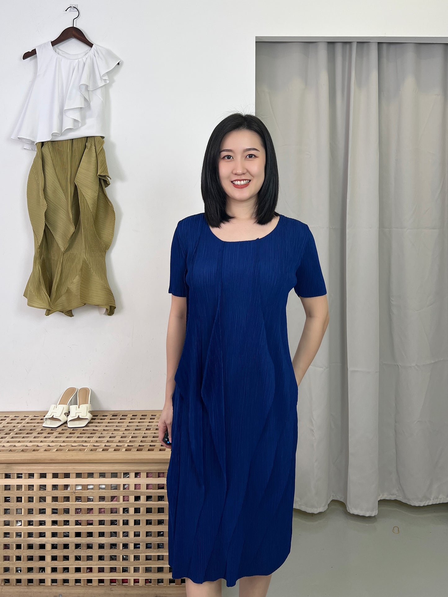 Pleated Wavey Dress