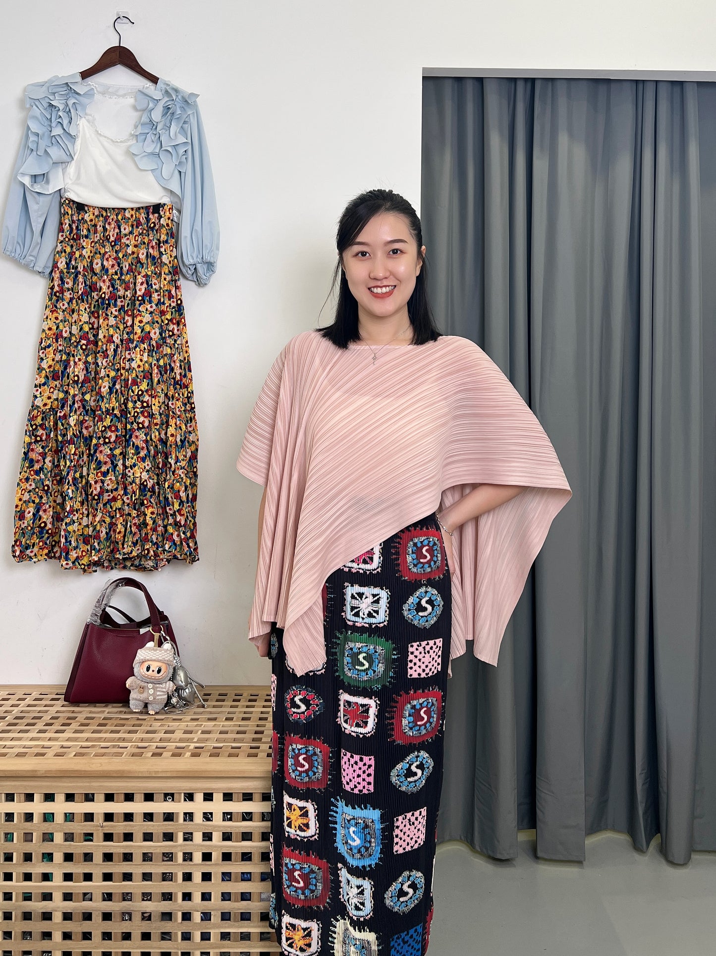 Pleated Flag Skirt