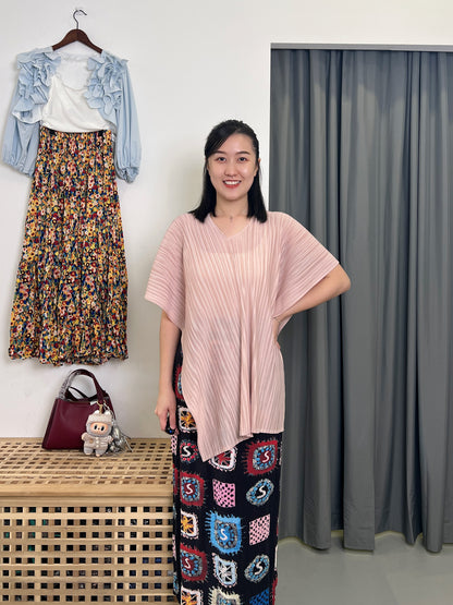 Pleated Flag Skirt