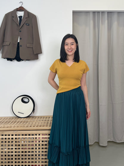 Pleated Long Skirt