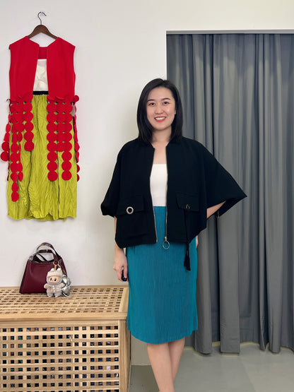 Pleated Soft Textured Skirt