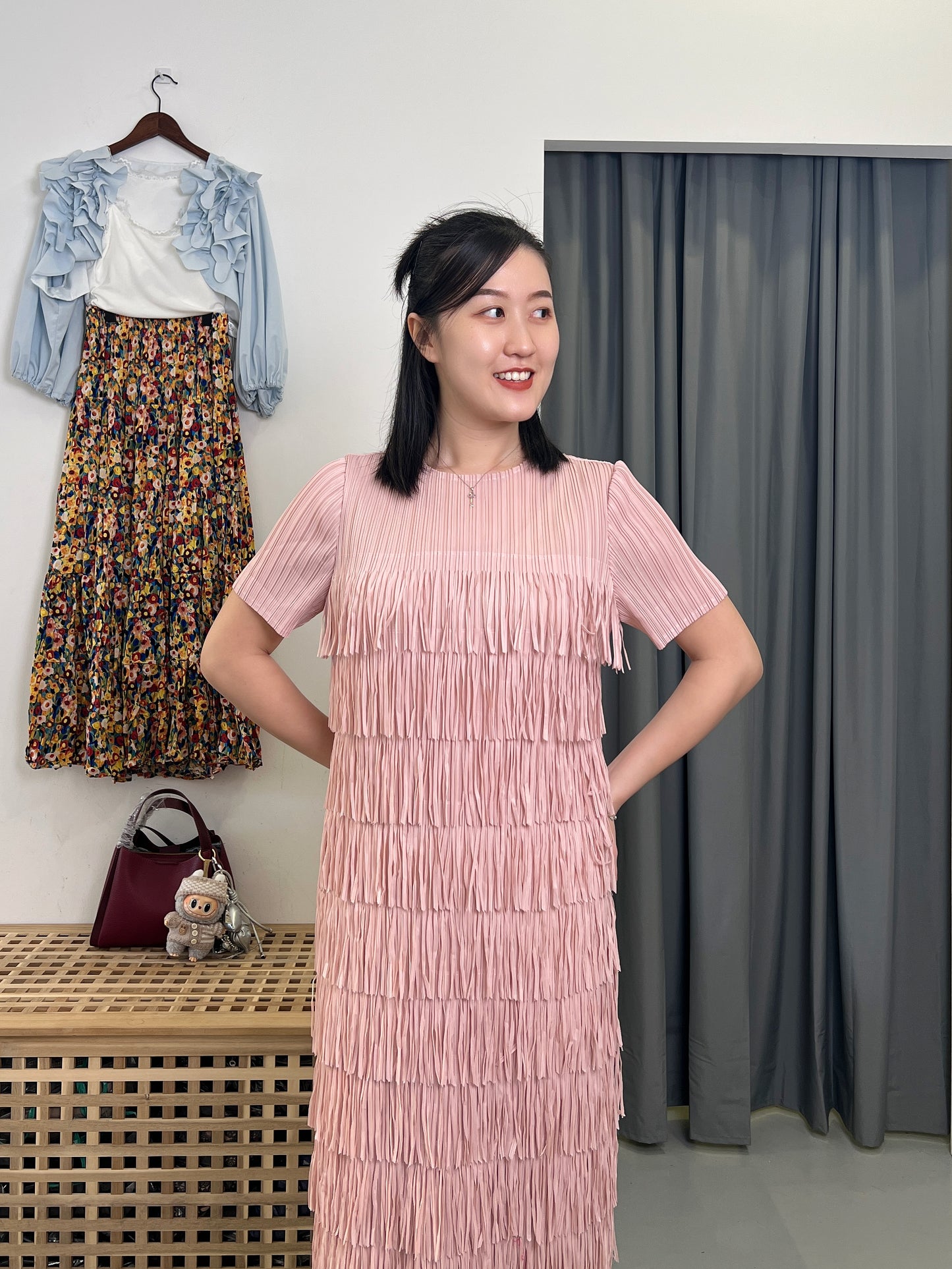 (POPULAR) Pleated Fringey Dress