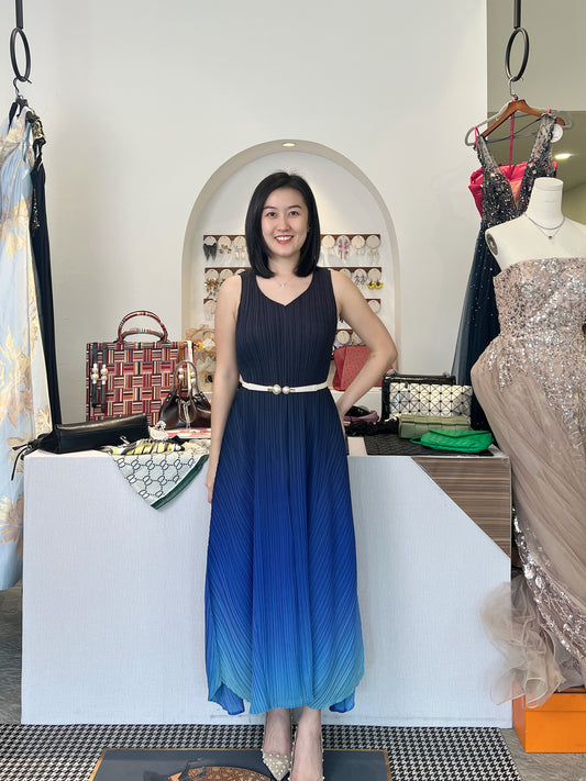 Pleated Faded Dress