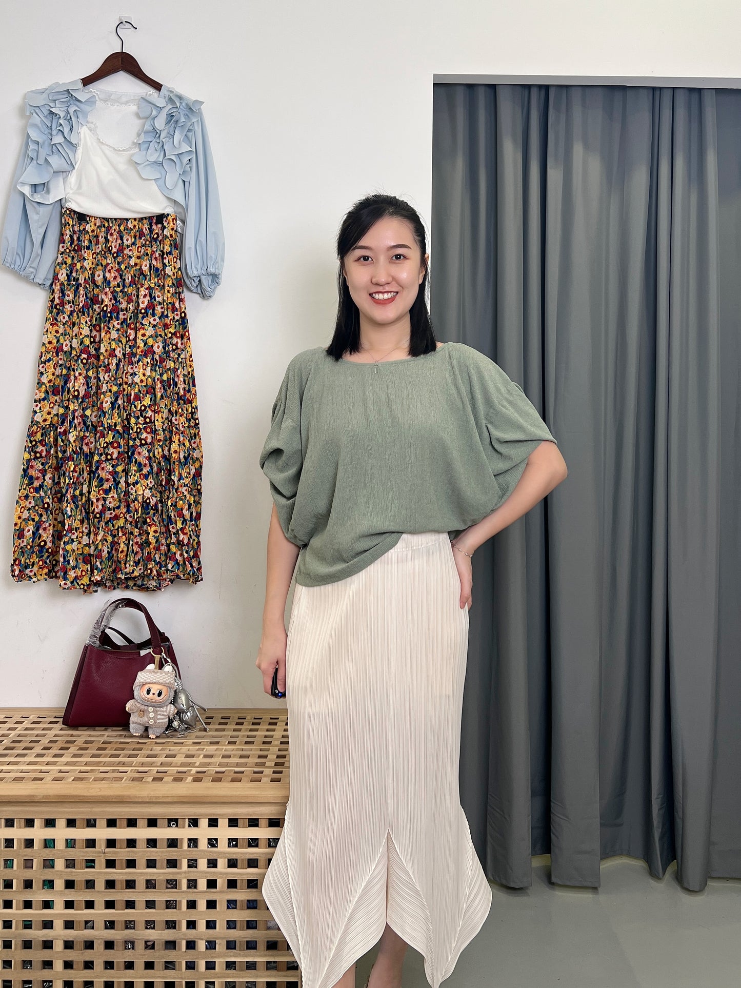 Pleated Tulip Design Skirt