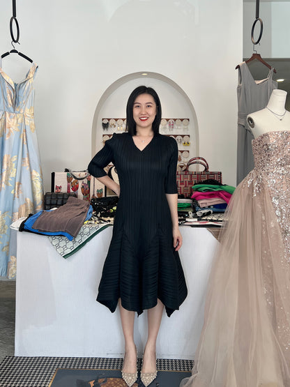 Pleated Tulip Elegant Dress