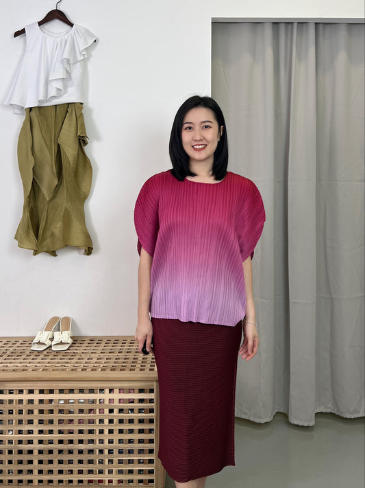 Pleated Corn Slim Fit Skirt